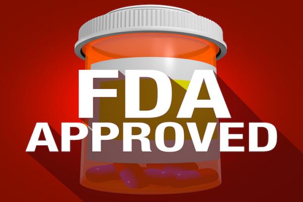 Medicine bottle approved by the FDA is big red letters