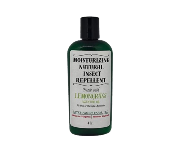 4 oz bottle of moisturizing Natural Insect Repellent made with lemongrass essential oil.