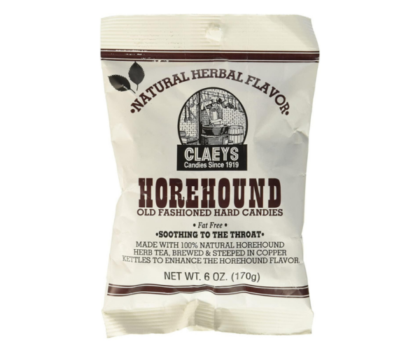 Bag of Claey's horehound Old Fashion throat soothing hard candies