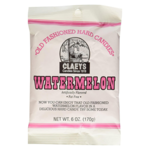 Bag of Claey's watermelon flavored Old Fashioned Hard Candies