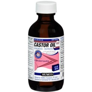 A bottle of tasteless castor oil