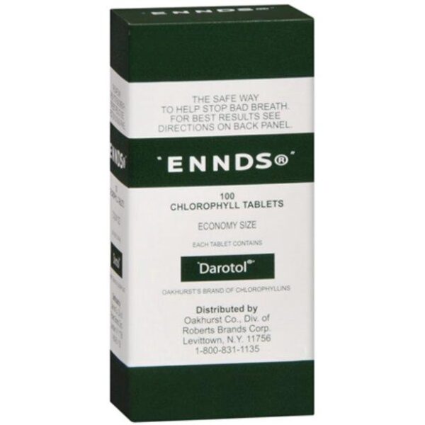 Ennds 100 chlorophyll tablets for bad breath